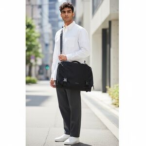 Coach Garment Bag Case Suitcase Leather Nylon Black Messenger Bag